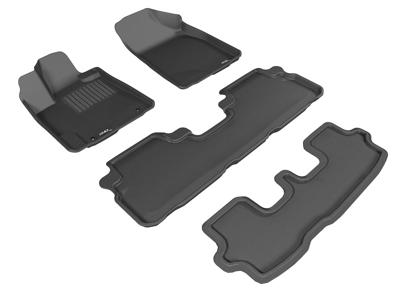 Toyota Highlander Hybrid Floor Mat Set - Front + Rear - 3D MAXpider - Kagu Series - Black - `08-`13